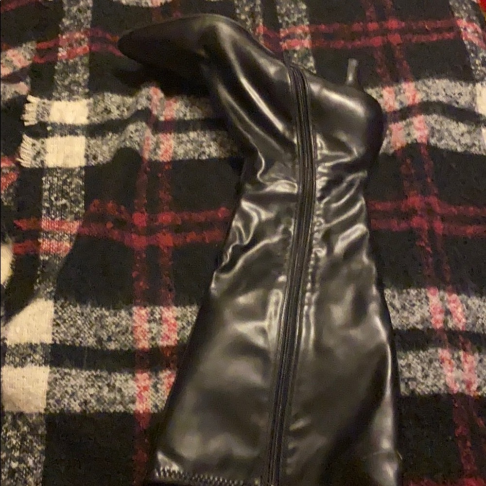 Black thigh high boots